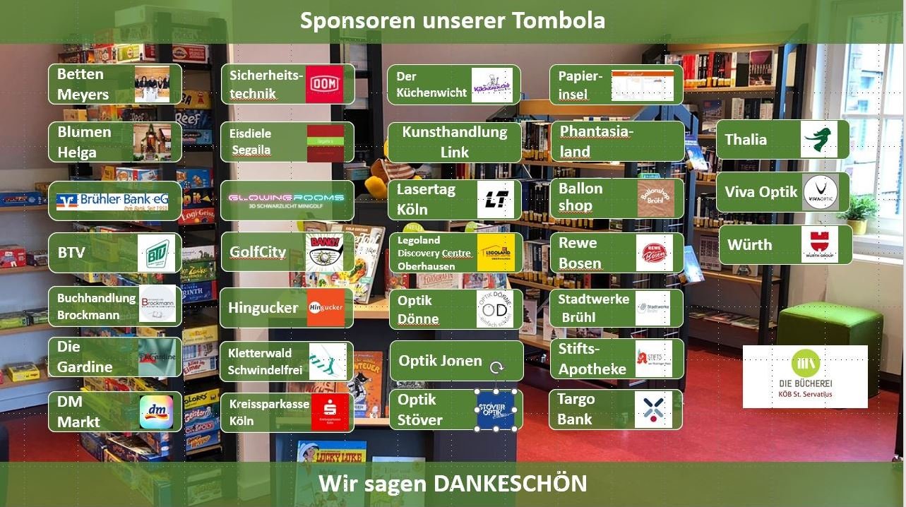 Buchsonntag Sponsoren 2025 (c) KÖB St. Servatius RR